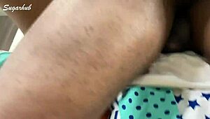 horny ebony bends over for husband's big black cock