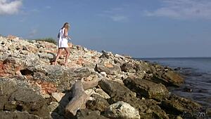 Yo, check this divine blonde teen naked in the sea... full vid is pure fire! 🔥