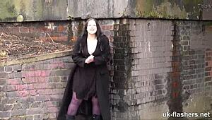 emma just can’t resist flashing her tits outdoors again!