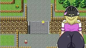 losing a race and he grabs the blonde's big tits!