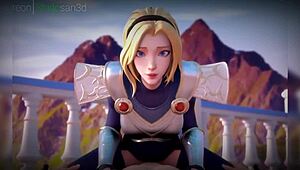 this hentai 3d compilation is so funny with lesbian action lol