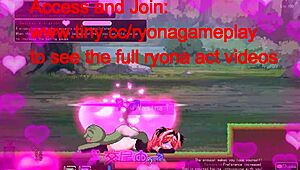 In Erisdysnomia Act, red haired girl fucks green monster men in hentai game 💚