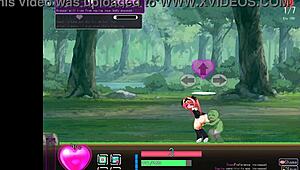In Erisdysnomia Act, red haired girl fucks green monster men in hentai game 💚