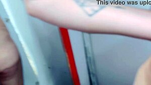 Ela dragged me into the unisex restaurant bathroom for wild public sex with monster cock.