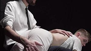 cute twink boy gets ass spanked by daddy in domination