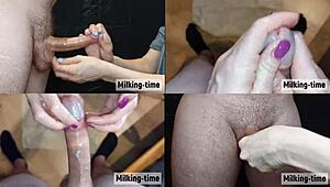 Massive dicks everywhere in split-screen cumpilation 2 with lactating big tits during milking massage.