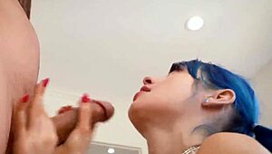 gorgeous jewelz blu goes deep on monster cock in hardcore scene. saliva drips as she licks balls.