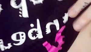 Latina inserts eggplant into her pussy during video call on Boliviana Mimi site