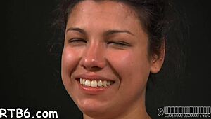Knob tears into beauty's tight cum-hole with fierce thrusts. Watch her moan!