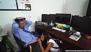 at WORK, getting SUCKED OFF by young 18+ teen in office fantasy