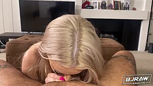 bjraw linzee ryder gives epic lip service with big tits bouncing! wow, that blonde handles monster cock!