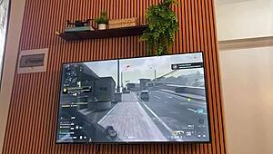 Pregnant Latina Sucks Husband's Big Cock While Playing Video Game