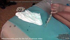 carmen lounges on the sofa in lingerie, exploring double penetration and anal beads