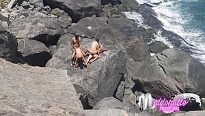 Amateur Gay Couple's Outdoor Adventure on Rio Beach