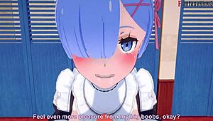Experience the ultimate fantasy with Rem in this Bukkake video