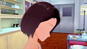 Gender-bending Asian beauty in 3D cartoon