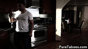 Busty milf riding cock in taboo threeway with blowjob and facial 😏