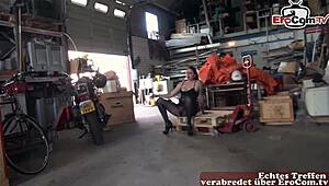 German milf in stockings receives intense anal POV penetration