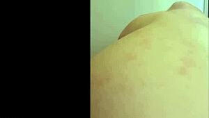 cute redhead teen 18+ whimpers as she cums hard with her wand. pale ginger strips for wild masturbation.