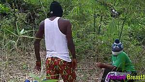 i was training outdoors when i suddenly fucked her big tits and pussy hard