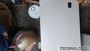 Hey, watch this blonde milf shove a dildo in while petite teen struggles