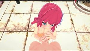 Dola Stephanie performs public blowjob POV in uncensored hentai outdoor scene