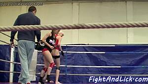 European Amateur Lesbians Wrestle and Lick Pussies