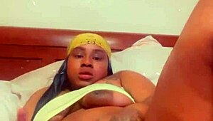 ebony woman enjoys solo play