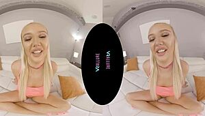 Scottish beauty with big boobs in shaved pussy VR video