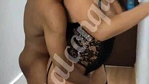 Receiving the HUNG STUD under the cuckold's watchful eye