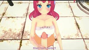 Dola Stephanie performs public blowjob POV in uncensored hentai outdoor scene