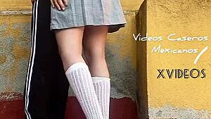 Mexican Colegiala Swallows Cum in Public Schoolyard Before Quarantine