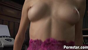 teen beata undine gets drilled by office boss in fishnets for hot anal and facial.