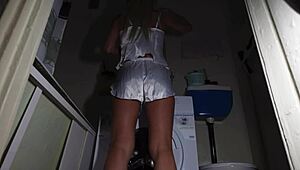 Amateur sex video in the bathroom with a neighbor