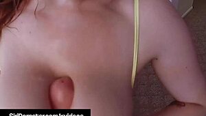 Full-Figured Redhead Throat-Fucks Her Dildo.