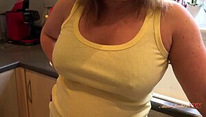 Auntjudysxxx - Busty Stepmom Olga Gets Pounded Hard in Kitchen POV Fucking Session