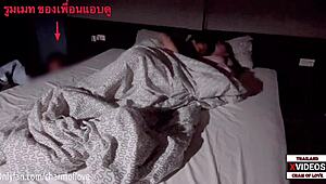 group fun with my cute thai girlfriend showing off to roommates