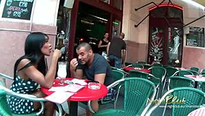 dirty black slut gives outdoor blowjob and cumshot