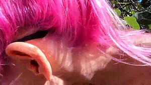 Pissing Outdoors Feels So Good with Big Blonde Tits Exposed