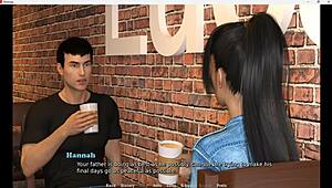 In this game, I'm giving daddy a handjob and blowjob, then riding his ass to creampie 😏