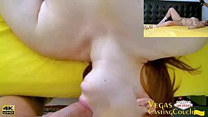 Redhead feels intense pleasure in Vegas