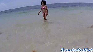 that bootylicious ebony babe in bikini getting doggystyled hard