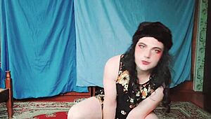 Hot Blonde CrossdresserKitty Rides Big Booty in Milf Dress