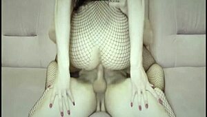 sexy milf rides cock in stockings, blending homemade passion with intense cowgirl action