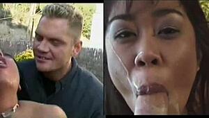 Facial Insanity With Pretty Sucking And Messy Cock