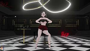 Stunning Rachel in a revealing dress teases and dances in this erotic video