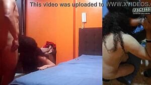 MILF latina ansía polla joven follada rápida baño creampie