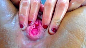 She spreads her legs wide, fingering that WET PUSSY until it SQUIRTS all over the big ASS.