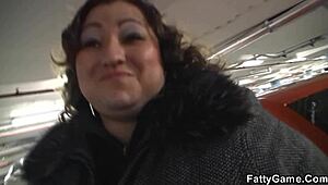 Fat Ass Plumper Seduces Skinny Young Guy