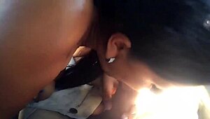 This brunette wife is sucking big dick deep in the car 😘